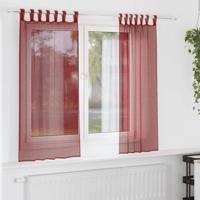 Gordijnen voile met roedezakken 2 st wijnrood