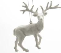Rendier plc l4b14h14 cm wit/glitters Decoris - Decoris