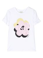 Lanvin Enfant t-shirt orné de sequins à fleurs - Blanc - thumbnail