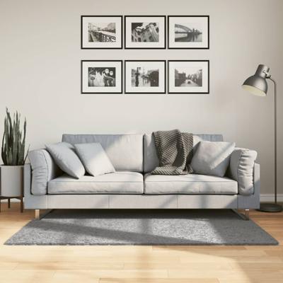 VidaXL Vloerkleed pamplona shaggy hoogpolig modern 80x150 cm grijs