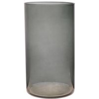 Bloemenvaas Neville - donkergrijs transparant - glas - D16 x H30 cm - Vazen