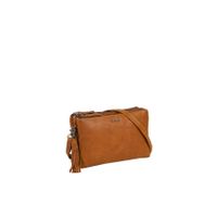 Justified Bags Justified Bags® Nynke Tripple Top Zip Schoudertas Cognac