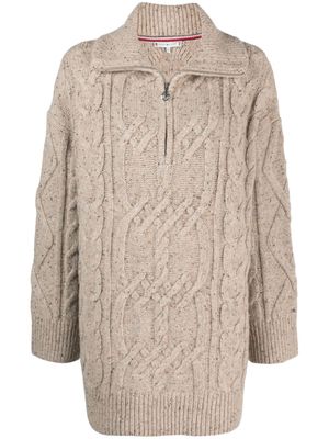 Tommy Hilfiger pull en maille épaisse à design torsadé - Tons neutres
