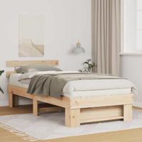 Bedframe met hoofdeinde Bruin 75 x 190 cm Massief grenenhout