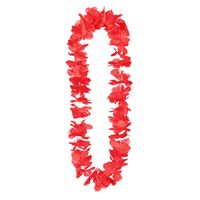 Boland Hawaii krans/slinger - Tropische kleuren rood - Bloemen hals slingers   -