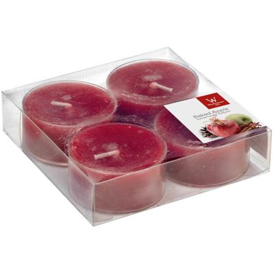 Maxi geurtheelichtjes/waxinelichtjes - 4x - appeltaart geur - 8 branduren