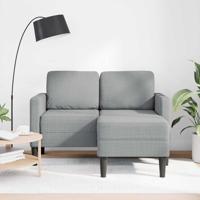2-zitsbank met ligstoel L-vormig lichtgrijs 125 cm stof