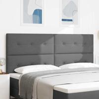 LED-hoofdbord met LED -striplichten Donkergrijs 200 cm Stof