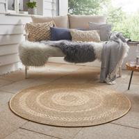 Jute Buitenkleed Woods Rond Beige Ø 160 Cm Laagpolig NORTHRUGS - Dekbed-Discounter.nl