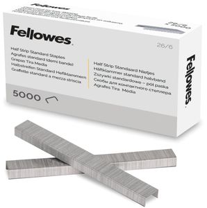 Fellowes nietjes 26/6, half strip, doos van 5.000 nietjes