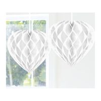 Feestversiering wit decoratie hart 30 cm - thumbnail