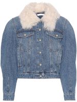 Chloé shearling-collar denim jacket - Bleu