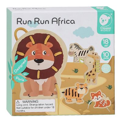Classic World world rijgpuzzel wilde dieren, 10dlg.
