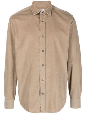 Jacob Cohën chemise en velours côtelé à logo brodé - Marron