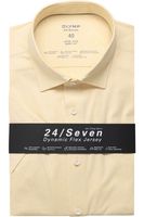 OLYMP Level Five 24/Seven Body Fit Jersey shirt geel, Effen - thumbnail