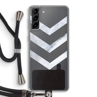 Marmeren pijlen: Samsung Galaxy S21 Plus Transparant Hoesje met koord