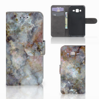 Samsung Galaxy J3 2016 Bookcase Marmer Grijs - thumbnail
