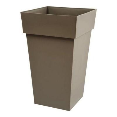 Bloempot EDA Tuscan Taupe Vierkant Polypropyleen (39 x 39 x 65 cm)