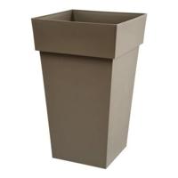 Bloempot EDA Tuscan Taupe Vierkant Polypropyleen (39 x 39 x 65 cm)