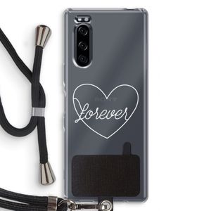 Forever heart pastel: Sony Xperia 5 Transparant Hoesje met koord
