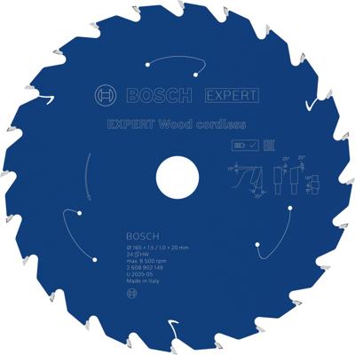 Bosch Accessoires EXPERT Wood cordless Cirkelzaagblad | 165 x 1,5/1 x 20 mm | T24 - 2608902149