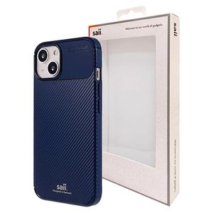 Saii Koolstofvezel iPhone 13 Mini TPU Hoesje - Blauw