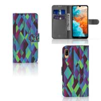 Huawei Y6 (2019) | Book Case | Abstract Green Blue