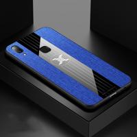 Voor vivo Y95 XINLI stiksels doek textuur schokbestendig TPU beschermhoes (blauw)