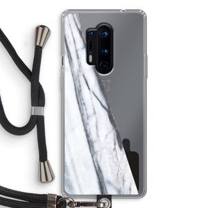 Gestreepte marmer: OnePlus 8 Pro Transparant Hoesje met koord