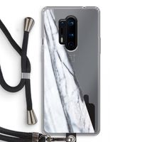 Gestreepte marmer: OnePlus 8 Pro Transparant Hoesje met koord