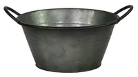 Zinken pot rond vintage d22h12cm groen - thumbnail