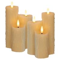 LED Druipkaarsen set - 6x - wit - 16 x 11 cm - wax - kaarsen - stompkaarsen