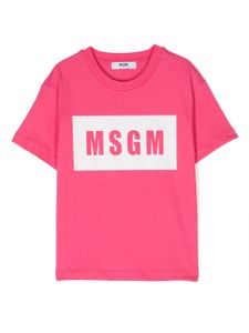 MSGM Kids t-shirt en coton à logo imprimé - Rose