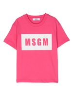 MSGM Kids t-shirt en coton à logo imprimé - Rose - thumbnail