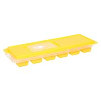 Excellent Houseware IJsklontjes - ijsblokjes vormpjes - 12 vaks - plastic - met afsluitdeksel