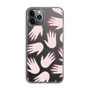 Hands pink: iPhone 11 Pro Max Transparant Hoesje