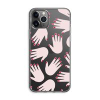 Hands pink: iPhone 11 Pro Max Transparant Hoesje
