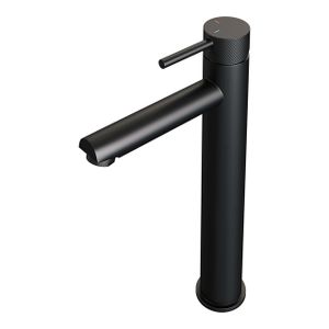 Brauer Black carving Wastafelmengkraan opbouw - hoog - hendel lang smal carving - mat zwart 5-S-002-HD6