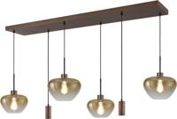 Masterlight 6-lichts hanglampGenua bruin met goud glas en pendels - 2971-1515130256MC222