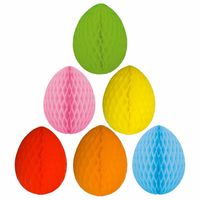 6x stuks hangende paaseieren deco versiering van papier 20 cm