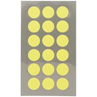 Hobby stickers - 72x stuks - D15 mm - neon geel ronde stickers - Kantoor stickers - Scrapbook