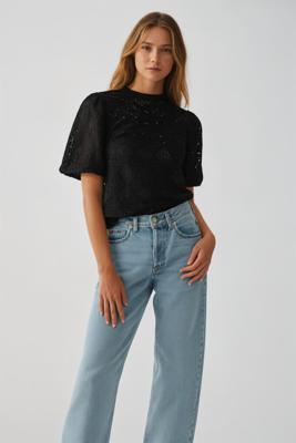 Only Onlluz S/s Puff Sleeve Top Jrs T-shirts Black