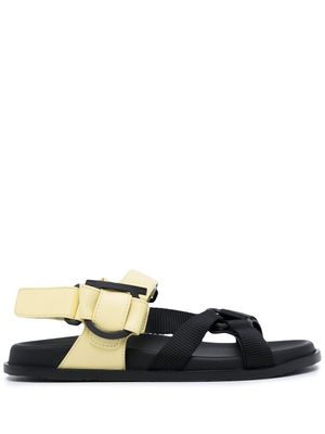 Ferragamo sandales Gancini à fermeture scratch - Jaune