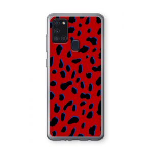Red Leopard: Samsung Galaxy A21s Transparant Hoesje