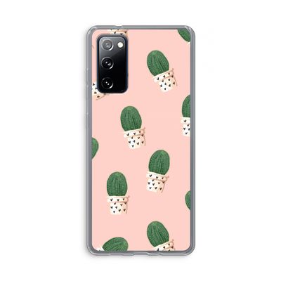 Cactusprint roze: Samsung Galaxy S20 FE / S20 FE 5G Transparant Hoesje