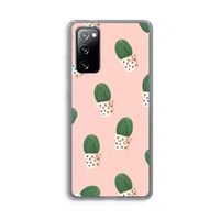 Cactusprint roze: Samsung Galaxy S20 FE / S20 FE 5G Transparant Hoesje