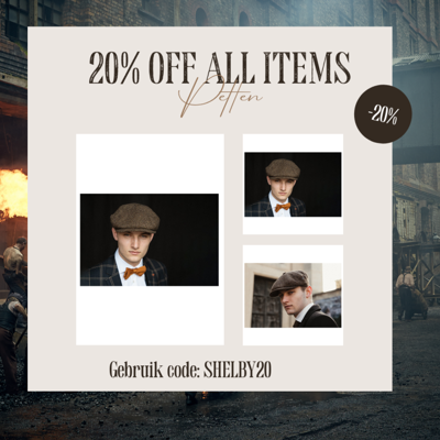 CitySport Cap Deluxe | Bruin Wol Visgraat | 8-Panelen | Peaky Blinders