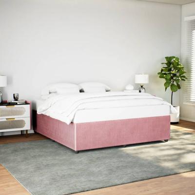 Bedframe fluweel roze 200x200 cm