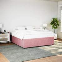 Bedframe fluweel roze 200x200 cm