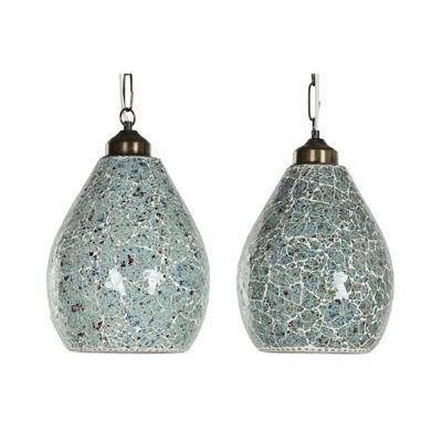 Plafondlamp Home ESPRIT Groen Hemelsblauw Metaal Kristal 25 W 23 x 23 x 66 cm (2 Stuks)